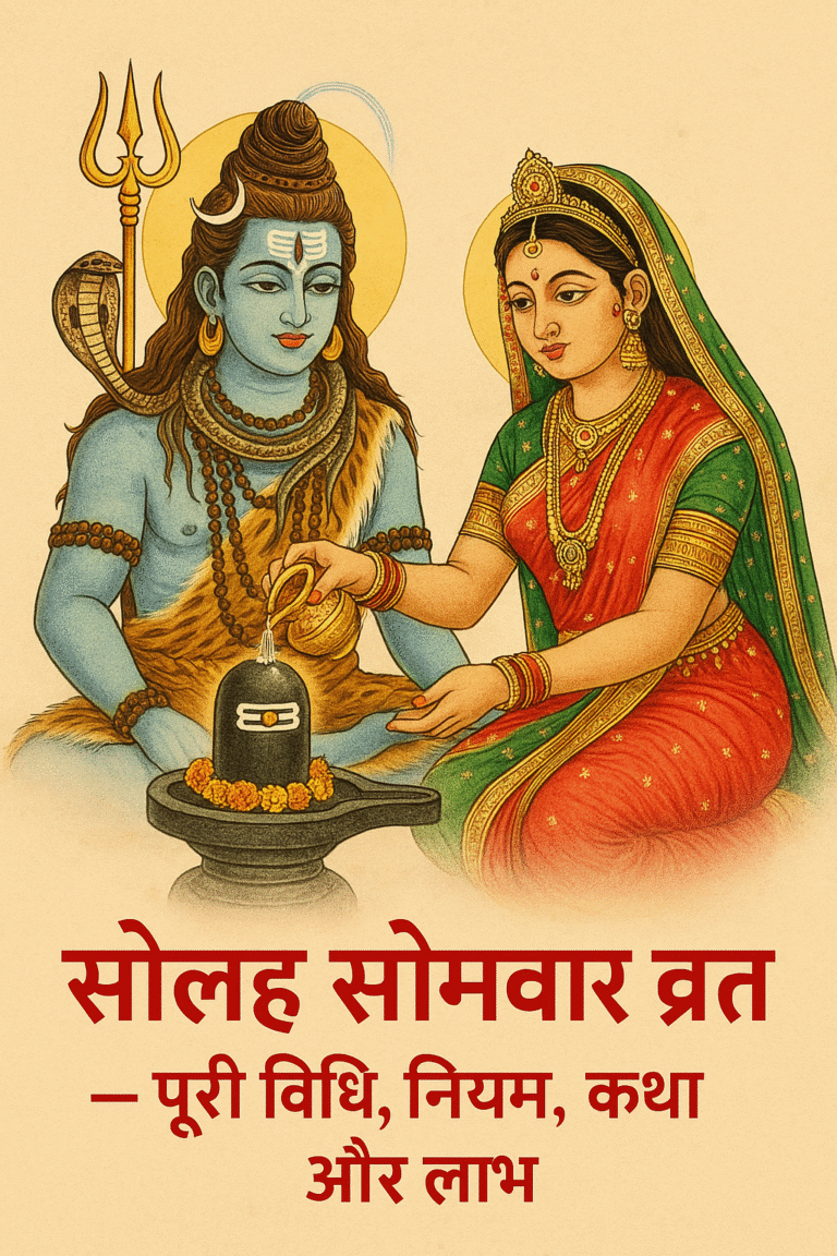 सोलह सोमवार व्रत — पूरी विधि, नियम, कथा और लाभ