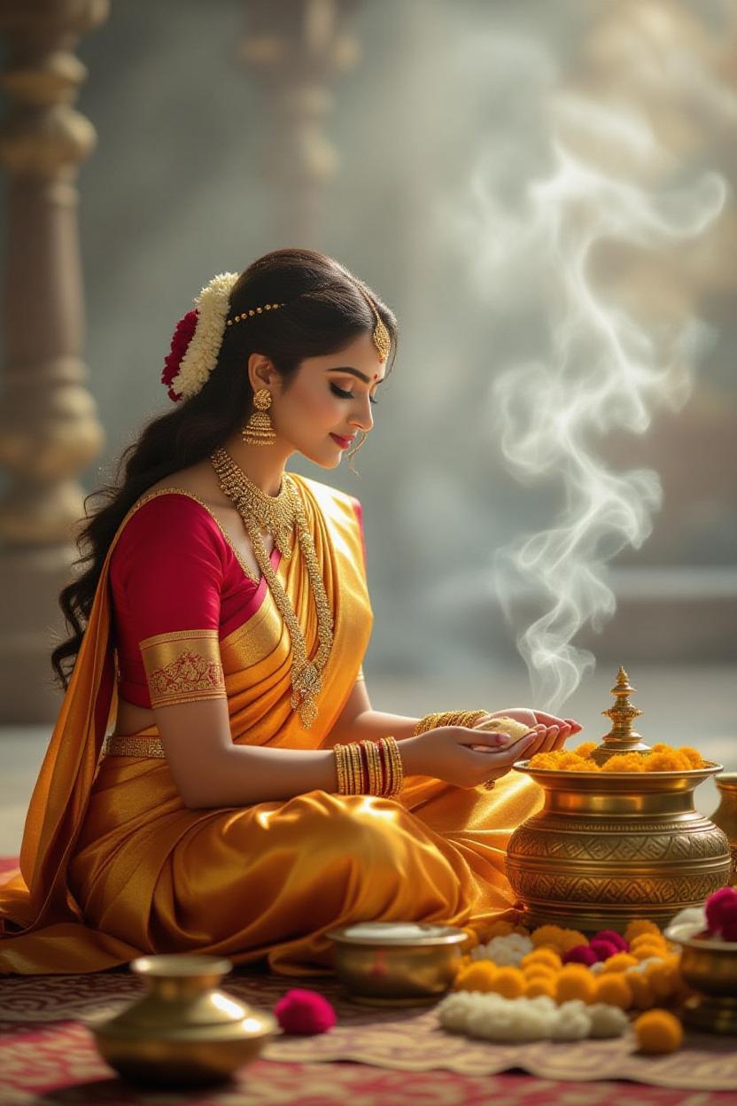 lady doing pooja