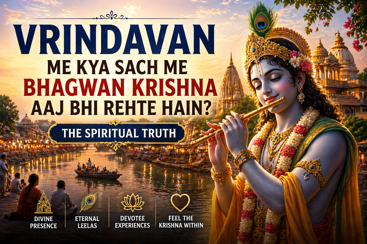 Devotees feeling divine presence of Lord Krishna in Vrindavan temples and streets