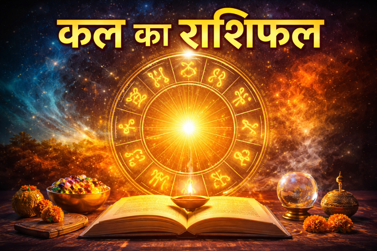 Zodiac signs chart showing daily horoscope predictions for all rashis