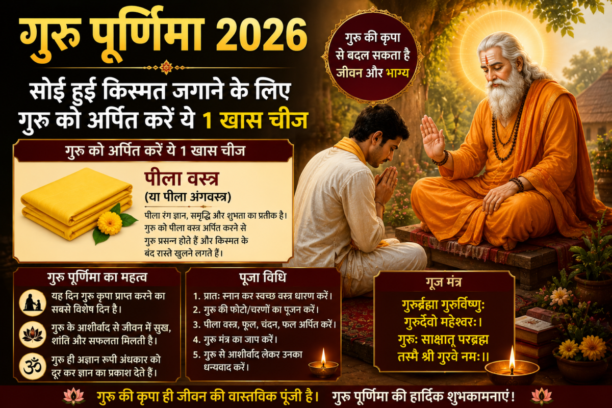 गुरु पूर्णिमा 2026: सोई हुई किस्मत जगाने के लिए गुरु को अर्पित करें ये 1 खास चीज