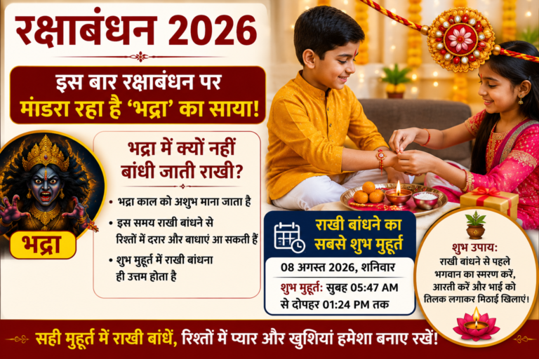 रक्षाबंधन 2026 पर बहन भाई को राखी बांधती हुई और पूजा थाली