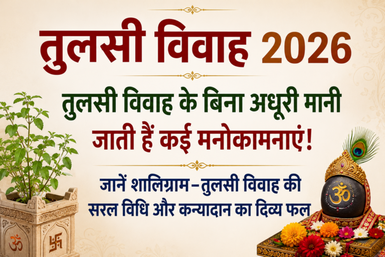 तुलसी विवाह 2026 में तुलसी माता और शालिग्राम जी का विवाह पूजन
