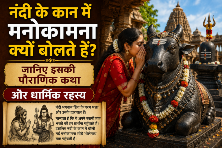 नंदी के कान में मनोकामना बोलते श्रद्धालु का दृश्य