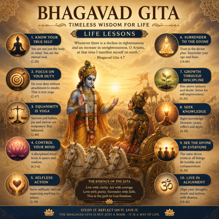 10 Powerful Life Lessons from the Bhagavad Gita for Modern Living