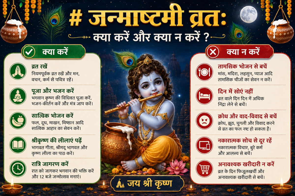 जन्माष्टमी व्रत: क्या करें और क्या न करें?