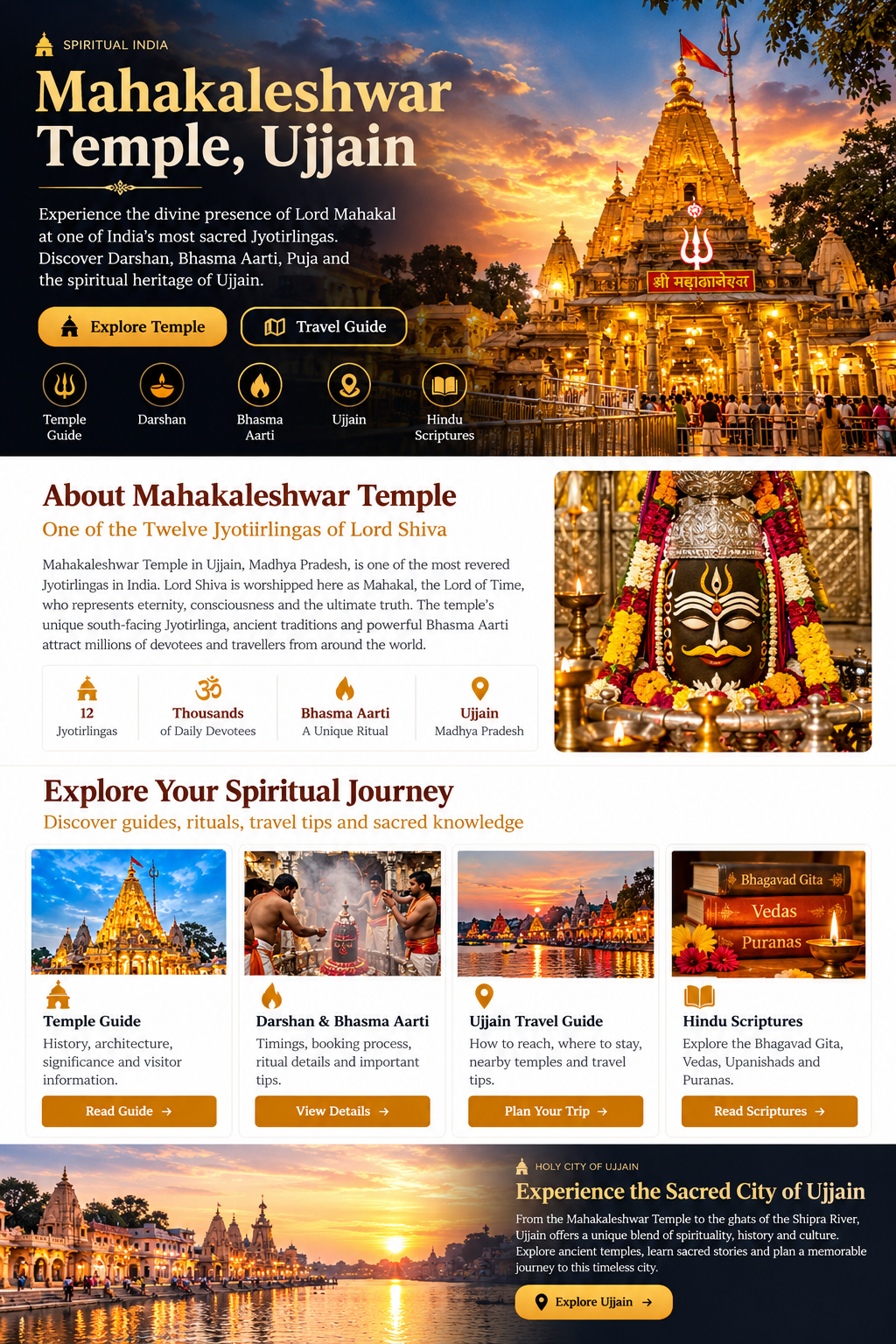 Mahakaleshwar Temple Ujjain, one of the twelve sacred Jyotirlingas of Lord Shiva