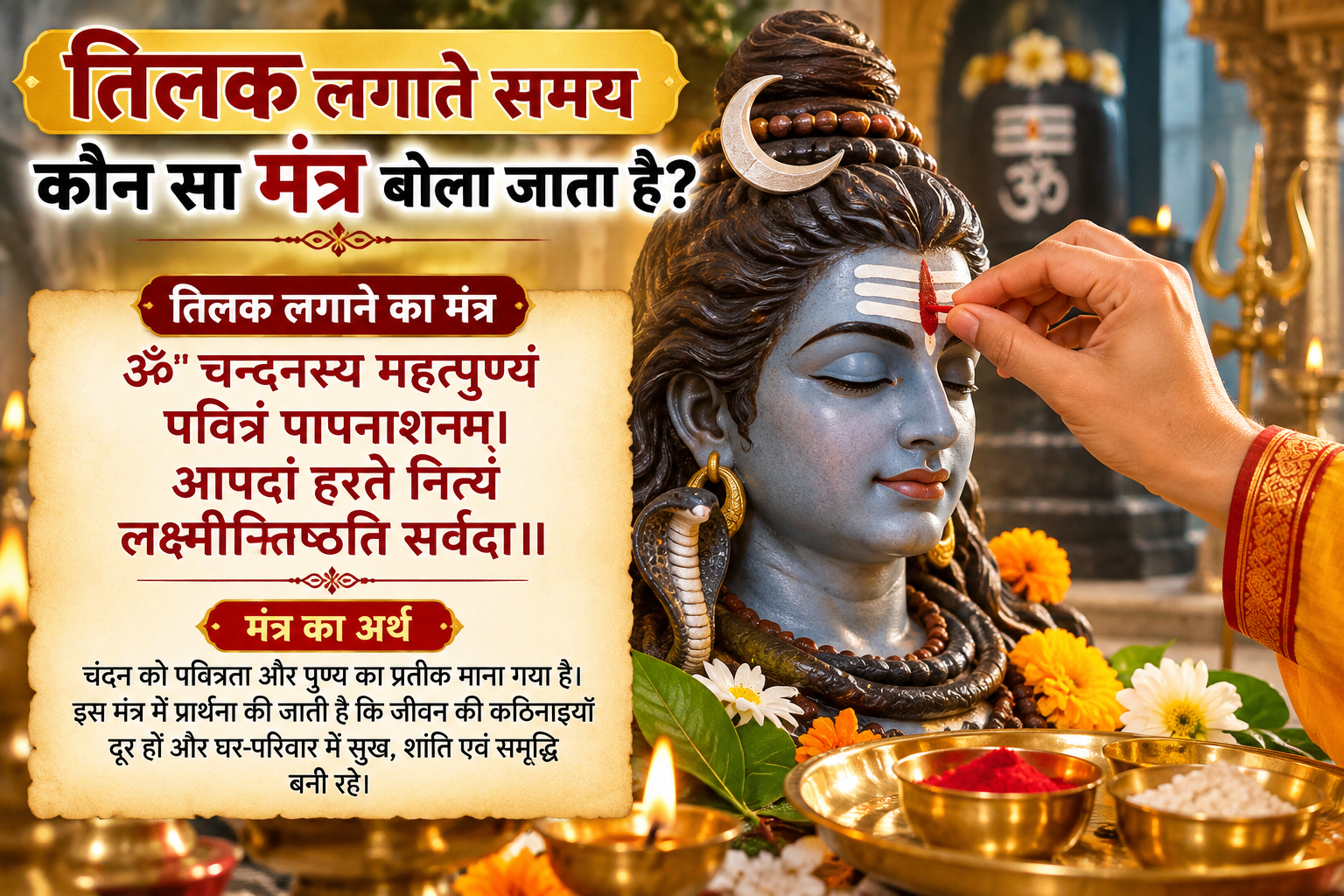 तिलक लगाते समय कौन सा मंत्र बोलें? जानें सही मंत्र और विधि